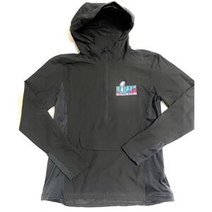 Rare Fossa Apparel Shell Jacket Hooded Black Size Medium NFL Superbowl Logo
